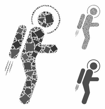 Uzay adamı kıyafeti Ragged Pieces 'ın Mozaik Simgesi