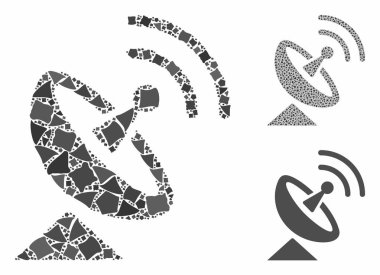 Düzensiz Ögelerin Radyo Teleskop Kompozisyon Simgesi