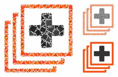 Tıbbi Dokümanlar Eşitsiz Parçaların Kompozisyon Simgesi