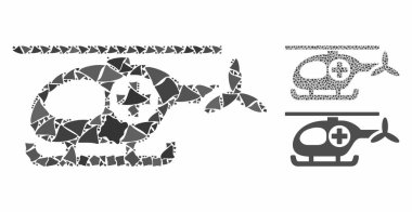 Ambulans helikopteri Raggy Ögelerinin Mozaik Simgesi