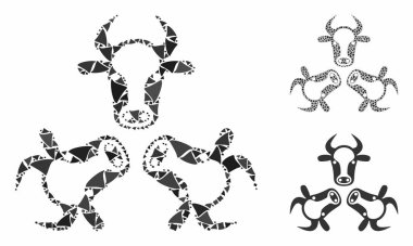 Raggy Pieces 'ın İnek Üçlemesi Kompozisyon Simgesi