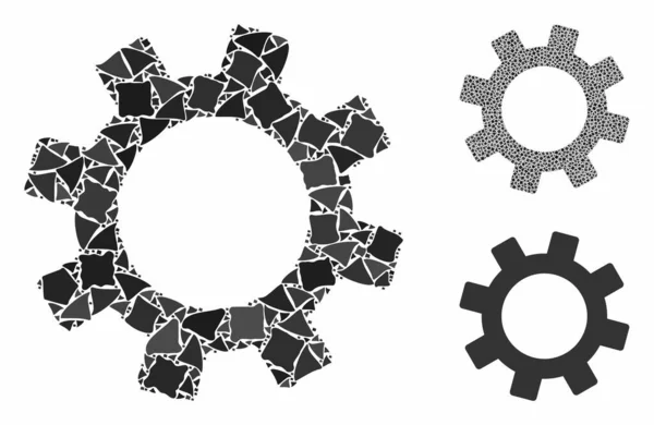 Composition de l'engrenage Icône de pièces inégales — Image vectorielle