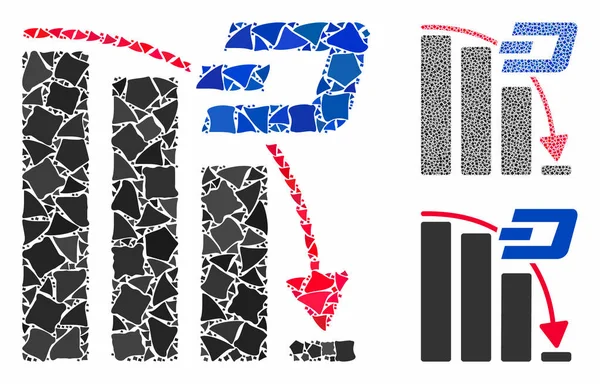 Düşen Dash hızlandırma şeması Raggy Ögelerinin Mozaik Simgesi