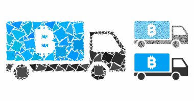 Bitcoin dağıtım arabası Çarpışan Parçaların Beste Simgesi