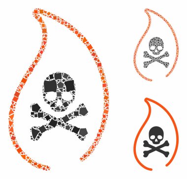 Yıpranmış Ögelerin Ölümcül Alev Mozaik Simgesi