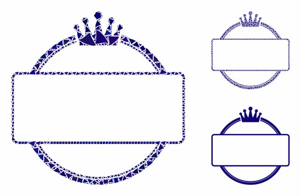 둥근 왕관 과 직사각 형 틀 구성 물의 험피 항목의 아이콘 — 스톡 벡터