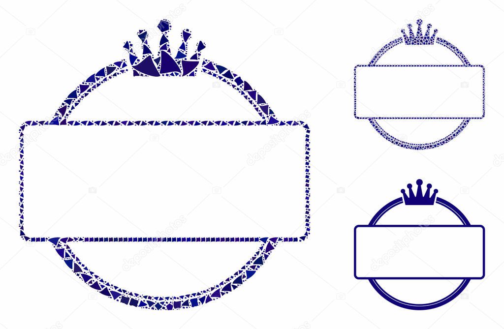 Crown round and rectangle frame Composition Icon of Humpy Items