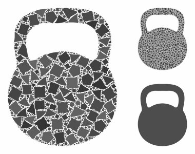 Düzensiz Parçaların Ağırlık Demir Mozaik Simgesi