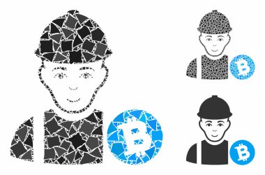 Bitcoin Madencisi Eşitsiz Parçaların Kompozisyon Simgesi