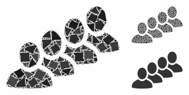 Pürüzlü Parçaların Kullanıcı kuyruğu Mozaik Simgesi