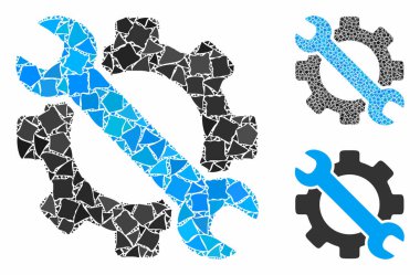 Service tools Mosaic Icon of Unequal Items