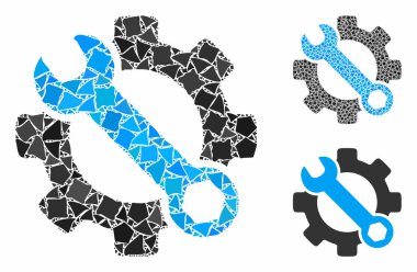 Service tools Mosaic Icon of Ragged Items