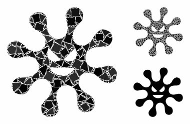 Çarpışan elementlerin Bakteri Mozaik Simgesi