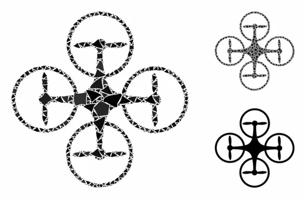 Icona di composizione del nanocopter degli articoli disuguali — Vettoriale Stock