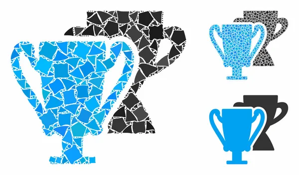 Trofeo tazze Mosaico Icona di elementi grezzi — Vettoriale Stock