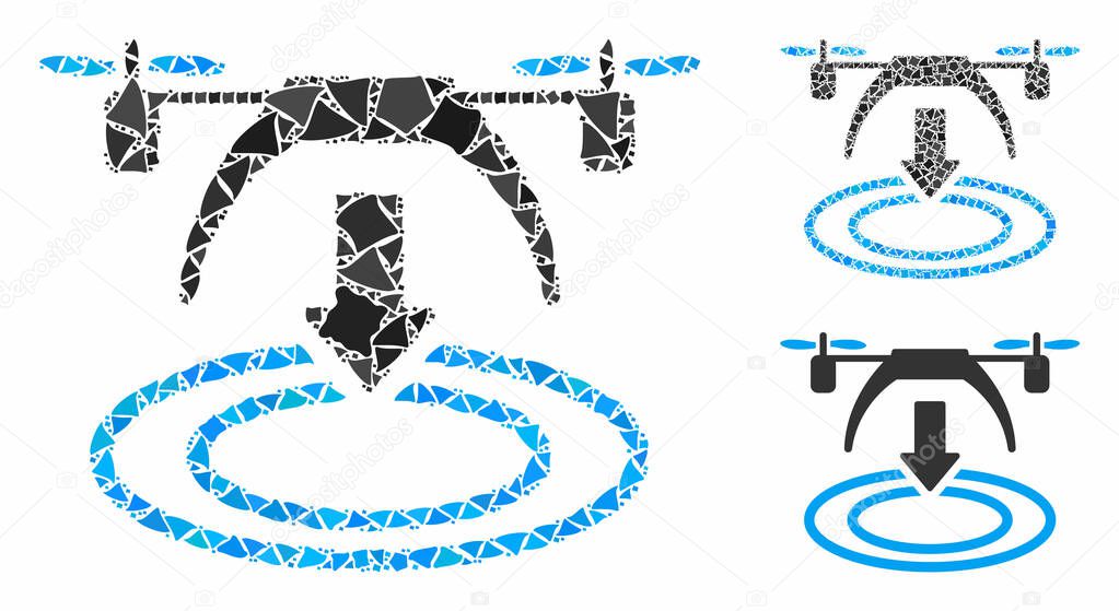 Copter landing Mosaic Icon of Bumpy Parts