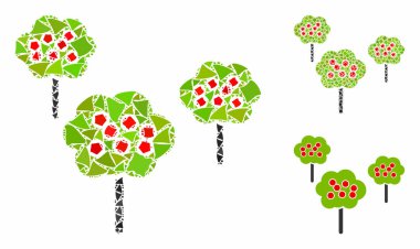 Elma bahçesi bileşimi Engebeli Parçaların Simgesi