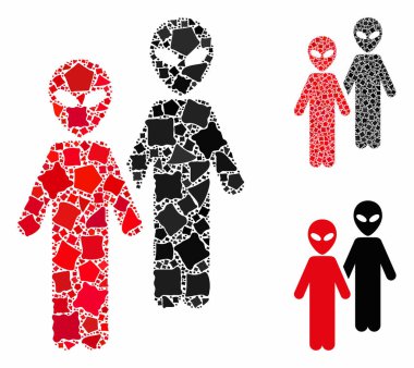 Joggly Elementlerinin Uzaylılar Mozaik Simgesi