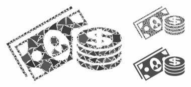 Para Nakiti Ragged Parça Mozaik Simgesi