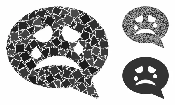 Tiers smiley message composition icon von ungleichen Teilen — Stockvektor