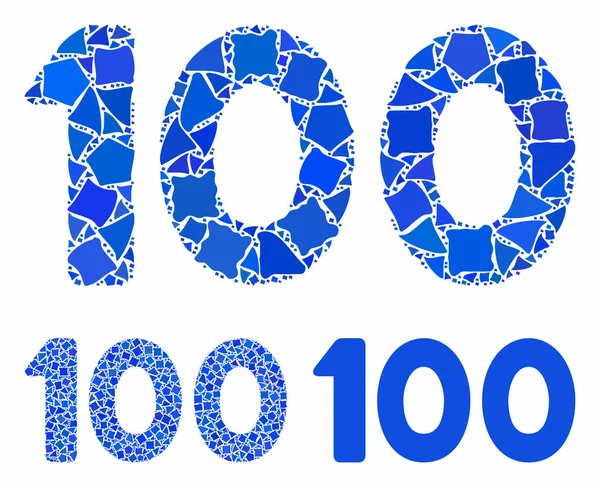 Texto de 100 dígitos Icono de composición de elementos temblorosos — Vector de stock
