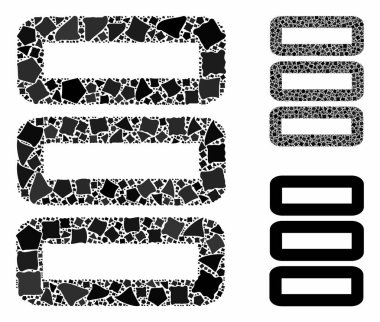 Raggy Parçalarının Veritabanı Mozaik Simgesi