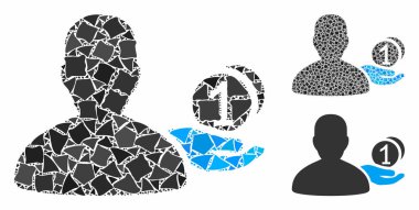 Ragged Nesnelerin Dilenci Mozaik Simgesi