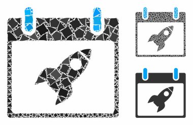 Roket takvim günü Raggy Elementlerinin Mozaik Simgesi