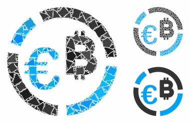 Euro Bitcoin diyagramı Unequal Elementlerin Kompozisyon Simgesi
