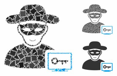 Bilgisayar korsanı Engebeli Parçaların Mozaik Simgesi