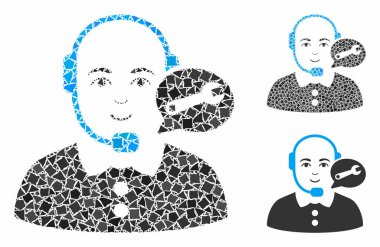 Hizmet Merkezi bayan operatörü Humpy Ögelerinin Mozaik Simgesi