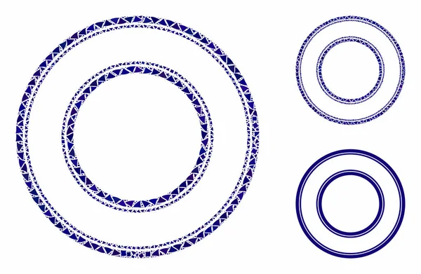Dubbele cirkel frame Samenstelling Ikoon van Bumpy Items — Stockvector