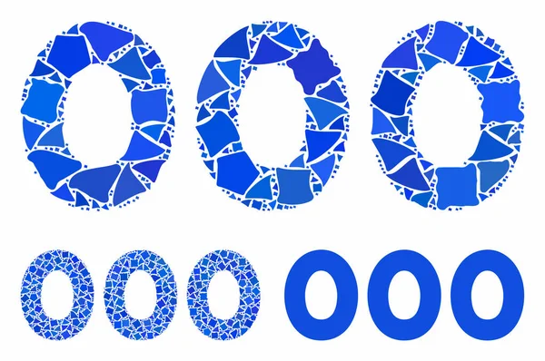 000 cyfr tekst ikona mozaiki szaszłyków części — Wektor stockowy
