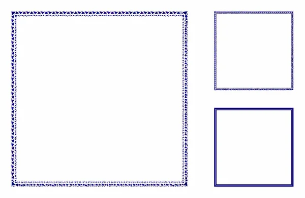 Ícone de composição de quadro quadrado duplo de peças robustas — Vetor de Stock