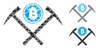 Bitcoin Madencilik Çekiçleri Tremulant Elementlerinin Mozaik Simgesi
