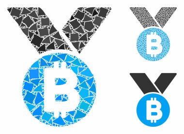 Bitcoin Madalyası Tüberöz Parçaların Mozaik Simgesi