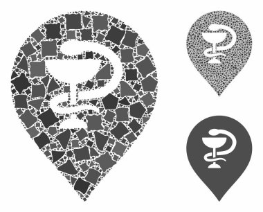 Sağlık Yılan İşaretleyicisi Ani Parçaların Mozaik Simgesi