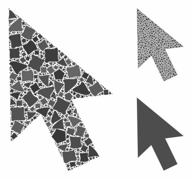 Engebeli Parçaların İmleç Oku Mozaik Simgesi