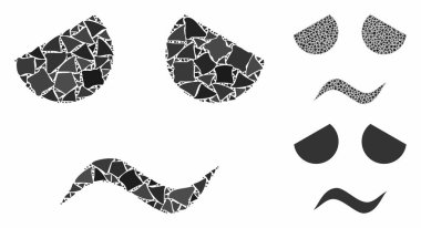 Üzgün tebessüm kompozisyonu Titrek Parçaların Simgesi