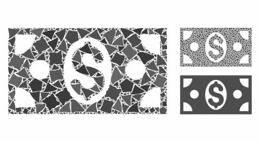 Dolarlık banknot Joggly Parçalarının Kompozisyon Simgesi