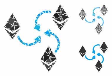Ethereum Karıştırıcı Düzensiz Parçaların Girdap Kompozisyon Simgesi