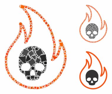 Cehennem Ateşi Engebeli Parçaların Kompozisyon Simgesi