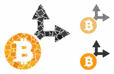 Çarpışan Ögelerin Bitcoin çatalı Mozaik Simgesi