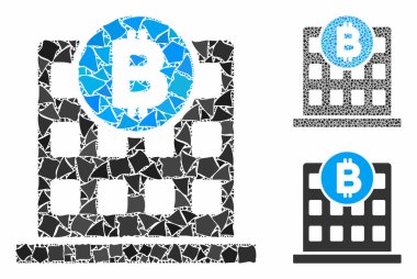 Bitcoin ofis binası Engebeli Eşyalar Mozaik Simgesi