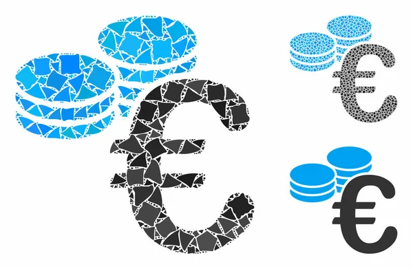 Pièces en euros Composition Icône de Bumpy Elements — Image vectorielle