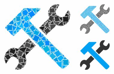 Çekiç ve İngiliz Anahtarı Ani Elementlerin Bileşimi Simgesi