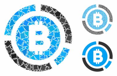Bitcoin diyagramı Eşitsiz Parçaların Mozaik Simgesi