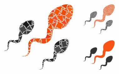 Pürüzlü Parçaların Sperm Mozaik Simgesi