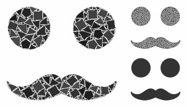 Bıyıklar Ragged Parts 'ın Gülen Mozaik Simgesi