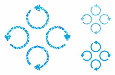 Döndürme Mozaik Unequal Elementlerin Simgesi